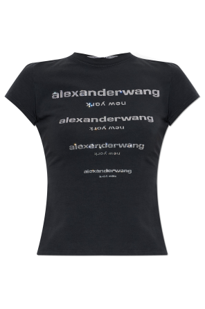 Alexander Wang T-shirt with a logo finished with shiny appliqués